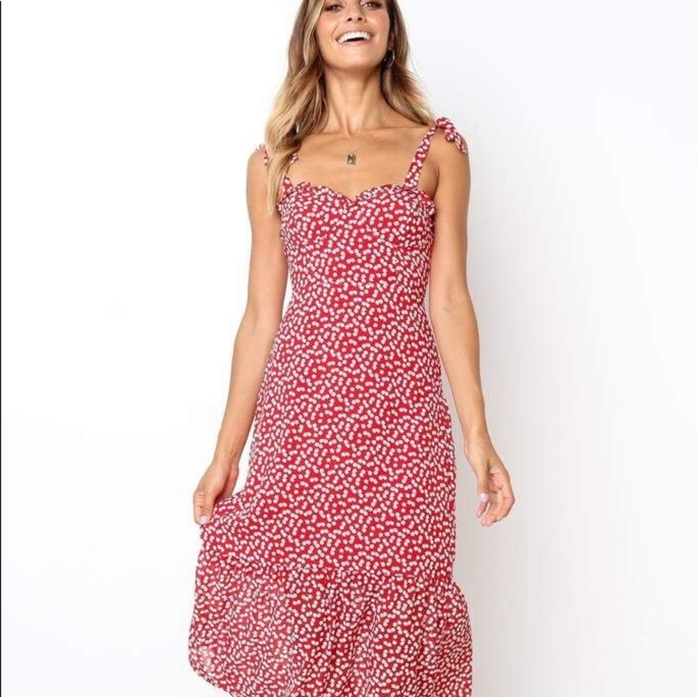 Hammond Dress, Red & White Floral